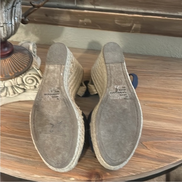 Rialto Navy Blue Wedge Sandals - Picture 9 of 11